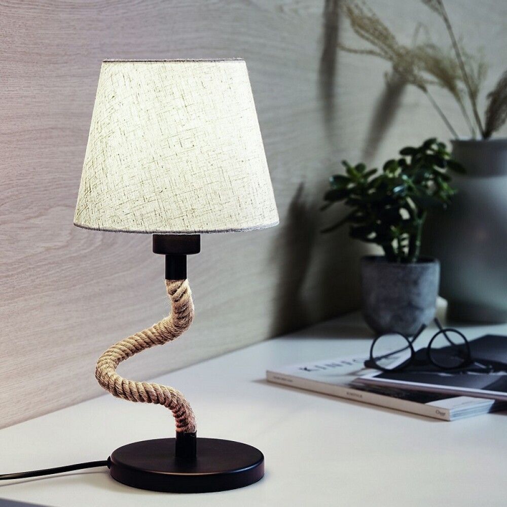 BORDLAMPE EGLO RAMPSIDE SVART/TRE