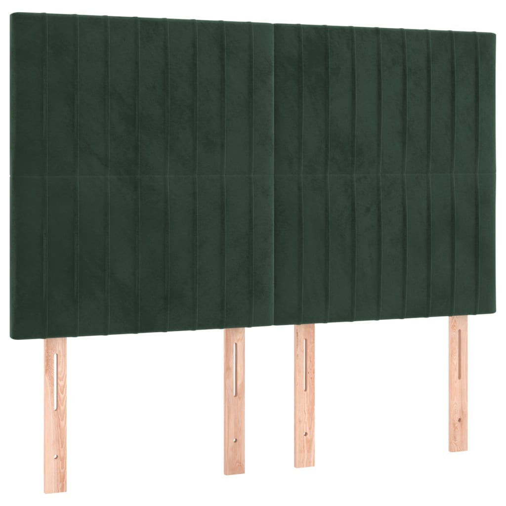 Wezgłowie Zielony 144 cm Aksamit Wysoki vidaXL