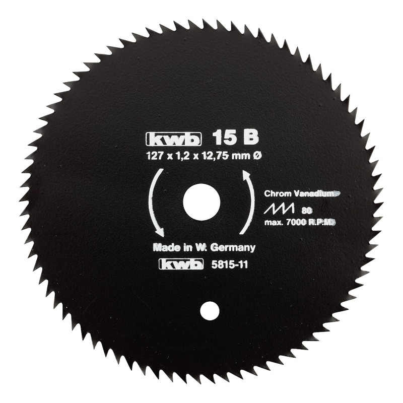 Lame de scie circulaire pour bois profilés 80 dents Ø 127 x 12,75 mm KWB