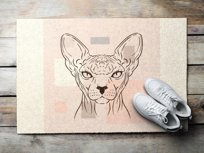 Mata pod drzwi 60x40 Kot Sfinks rasy kotów grafika Tulup