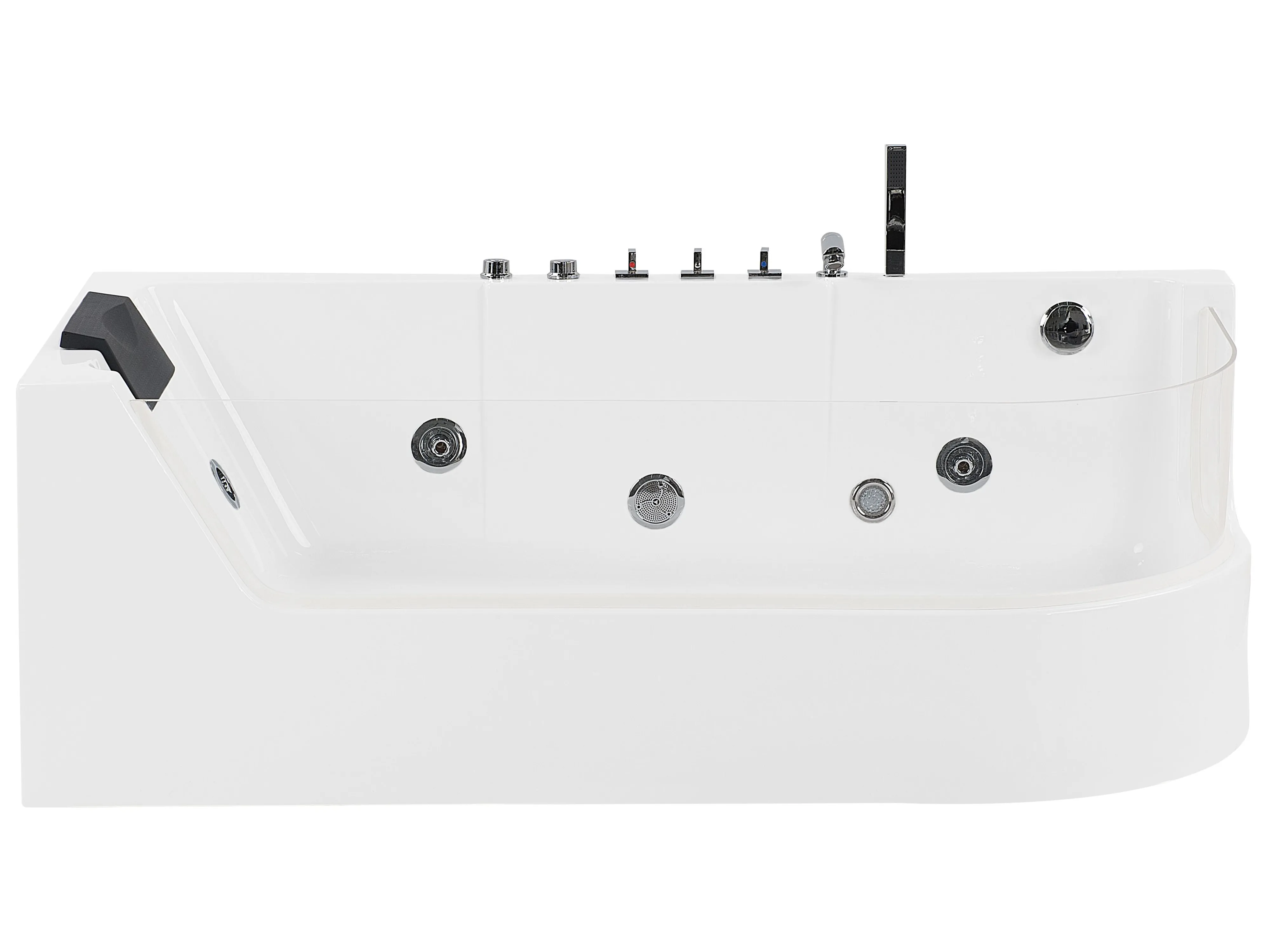 Corner Hot Tub with LED ACUARIO Right Hand 1700 x 800 mm White