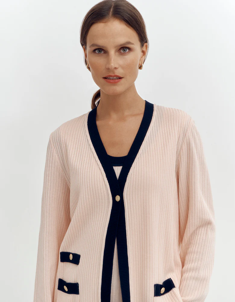 Gilet twin-set maille côtes GANDY/87044/901