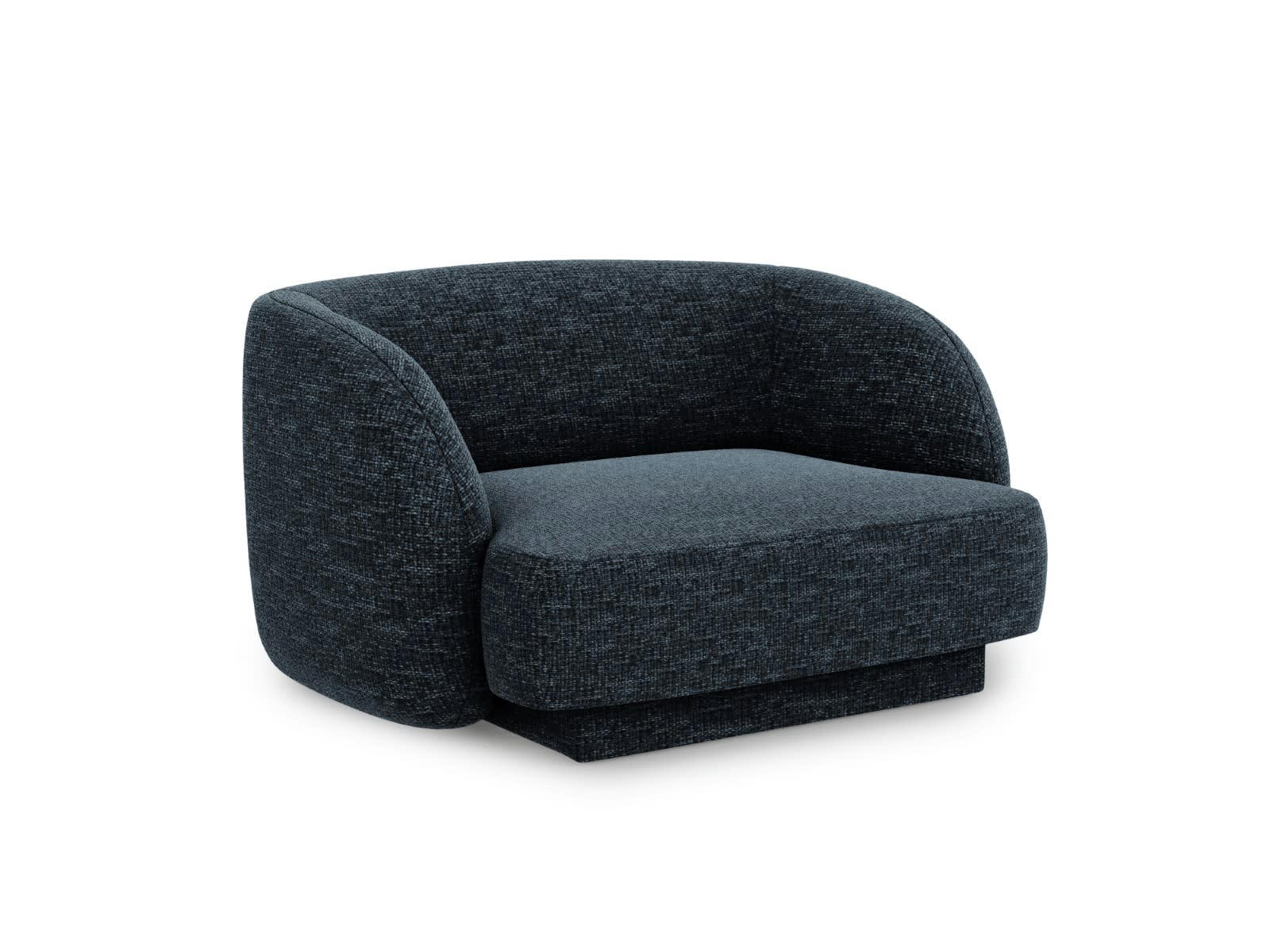 MILEY - Fauteuils en tissu chenille bleu roi