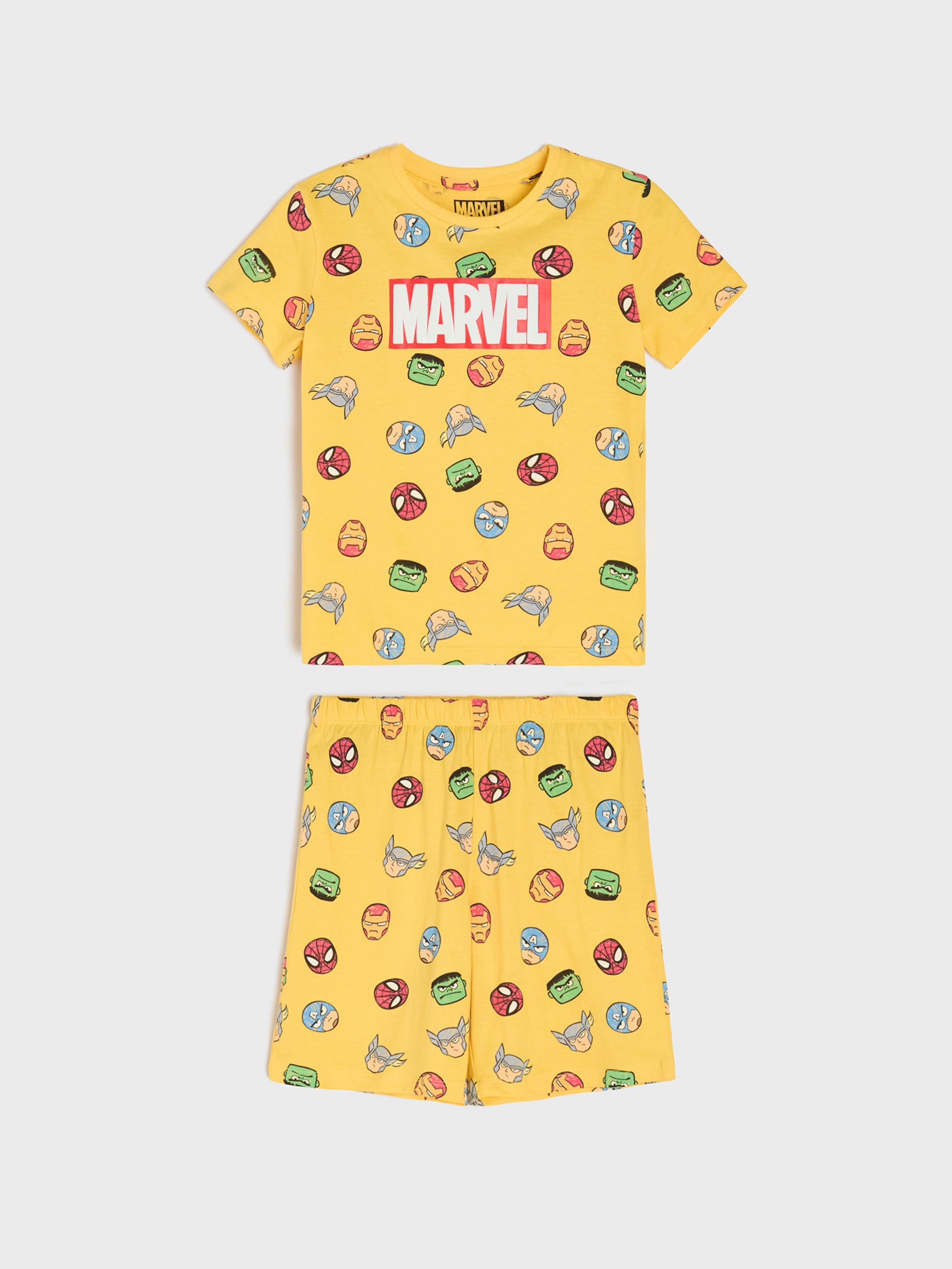 Bawełniana piżama dwuczęściowa z nadrukiem Marvel