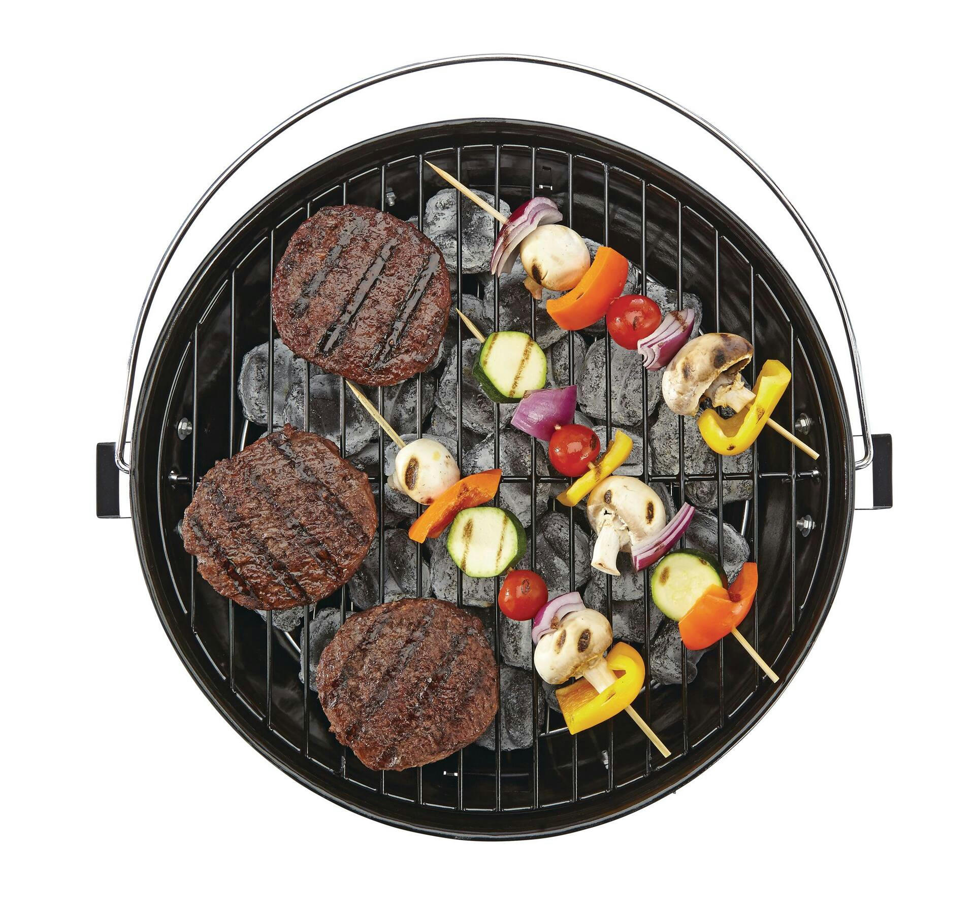 MASTER Chef Portable Charcoal Kettle BBQ Grill with Folding Legs