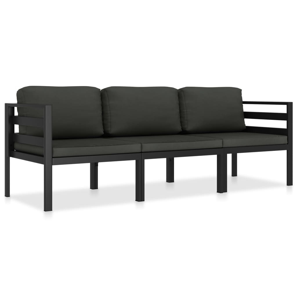 Zestaw mebli ogrodowych Antracyt Aluminium 2x hjørne   sofa środkowa