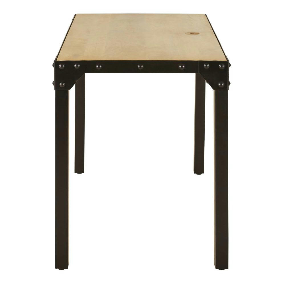 Factory BUSINESS - Bureau professionnel en bois de manguier et métal noir L120