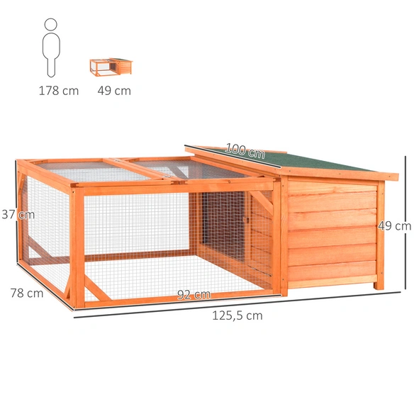Kleintierstall, BxHxT: 100 x 49 x 125,5 cm, Tannenholz