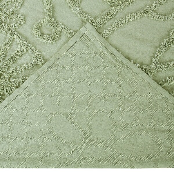 Striped cotton reversible bedspread