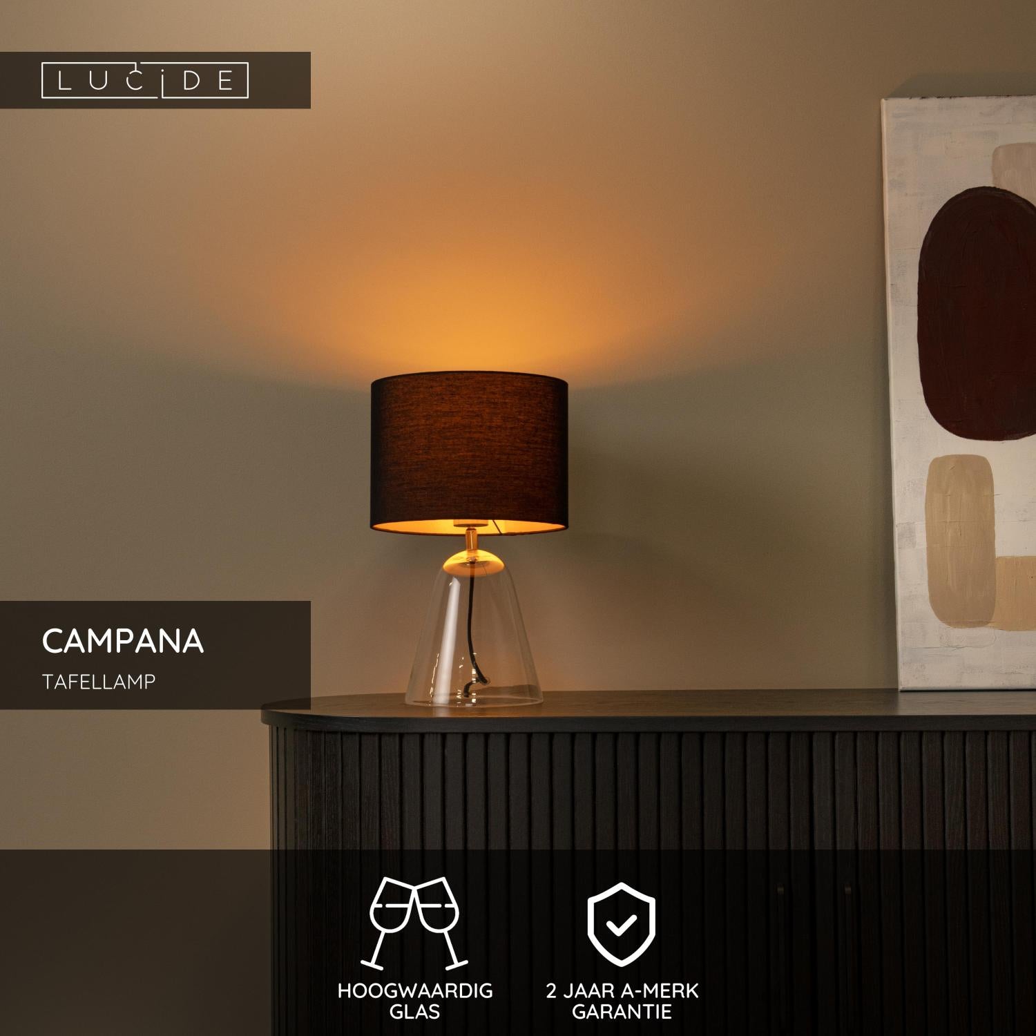 Lucide CAMPANA Tafellamp - Transparant