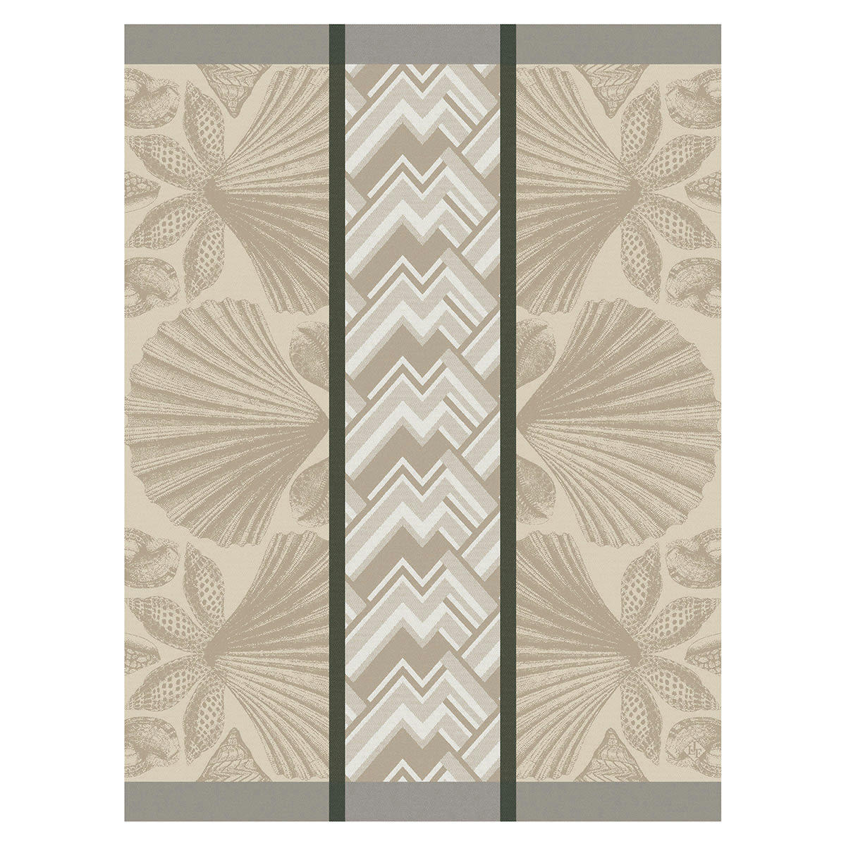 COQUILLE - Torchon en coton sable 60 x 80