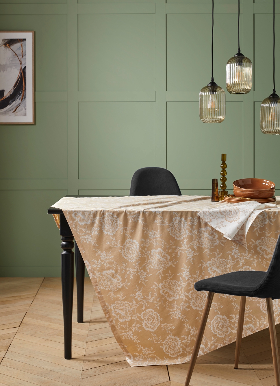 NAPPE FLEUR BICOLORE RALY BEIGE