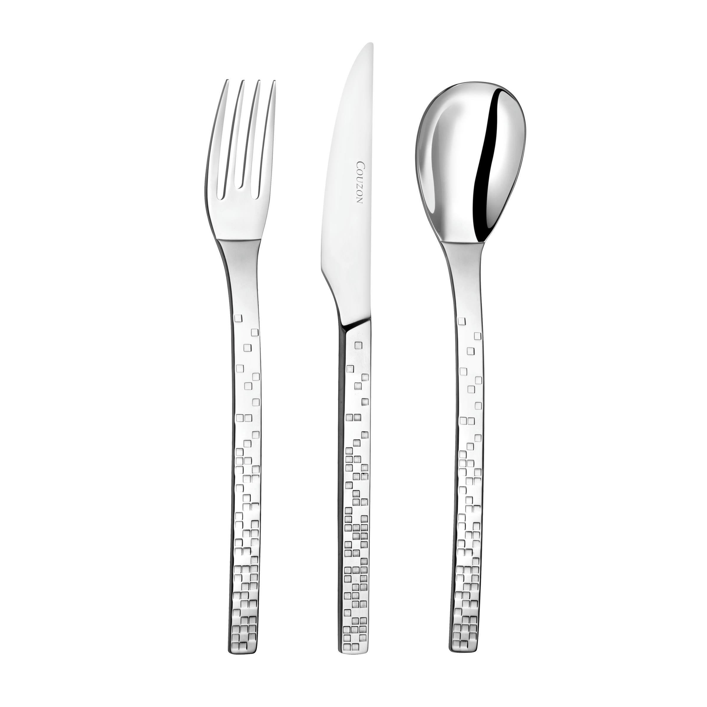 PIX'ELLE 3D - Couverts entrée, fromage, dessert pour 6 personne en Acier Inoxydable