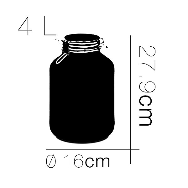 Lot de 2 bocaux hermétiques à bouchon mécanique, bocal pot de conservation, jarre en verre, capacité 4 L - Diamètre 16 x H 27.9 cm