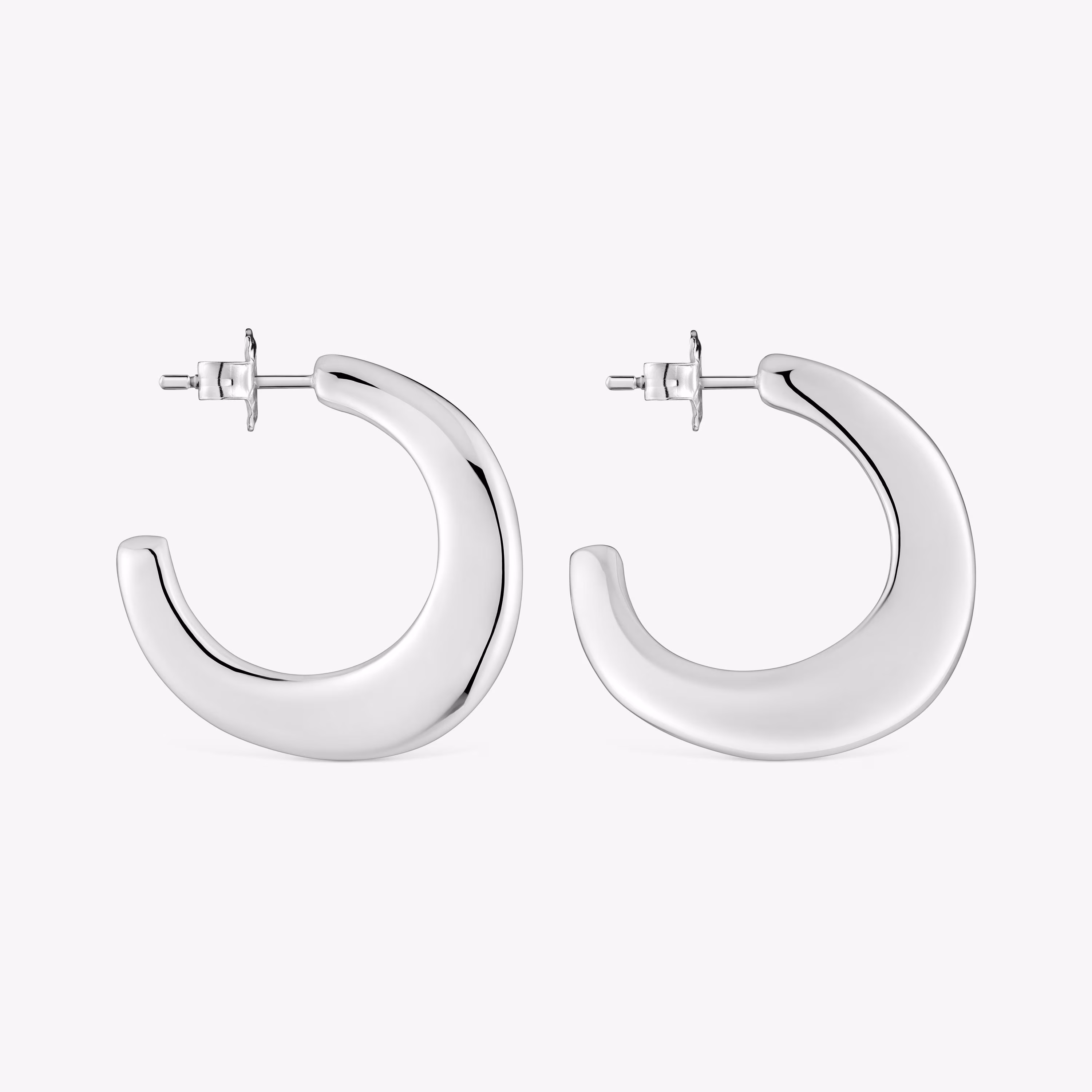 Pendientes de aro oval de plata Galia Basics