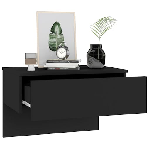 NNEVL Wall-mounted Bedside Cabinet Black