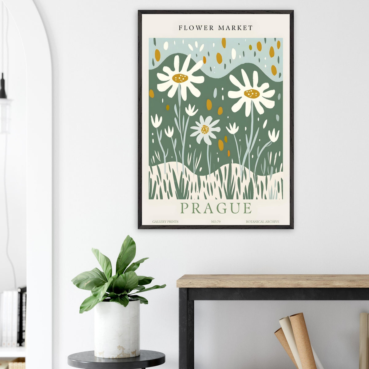 Artfulprints Poster Flower market - Prague II  - 70x100 cm - Meerkleurig