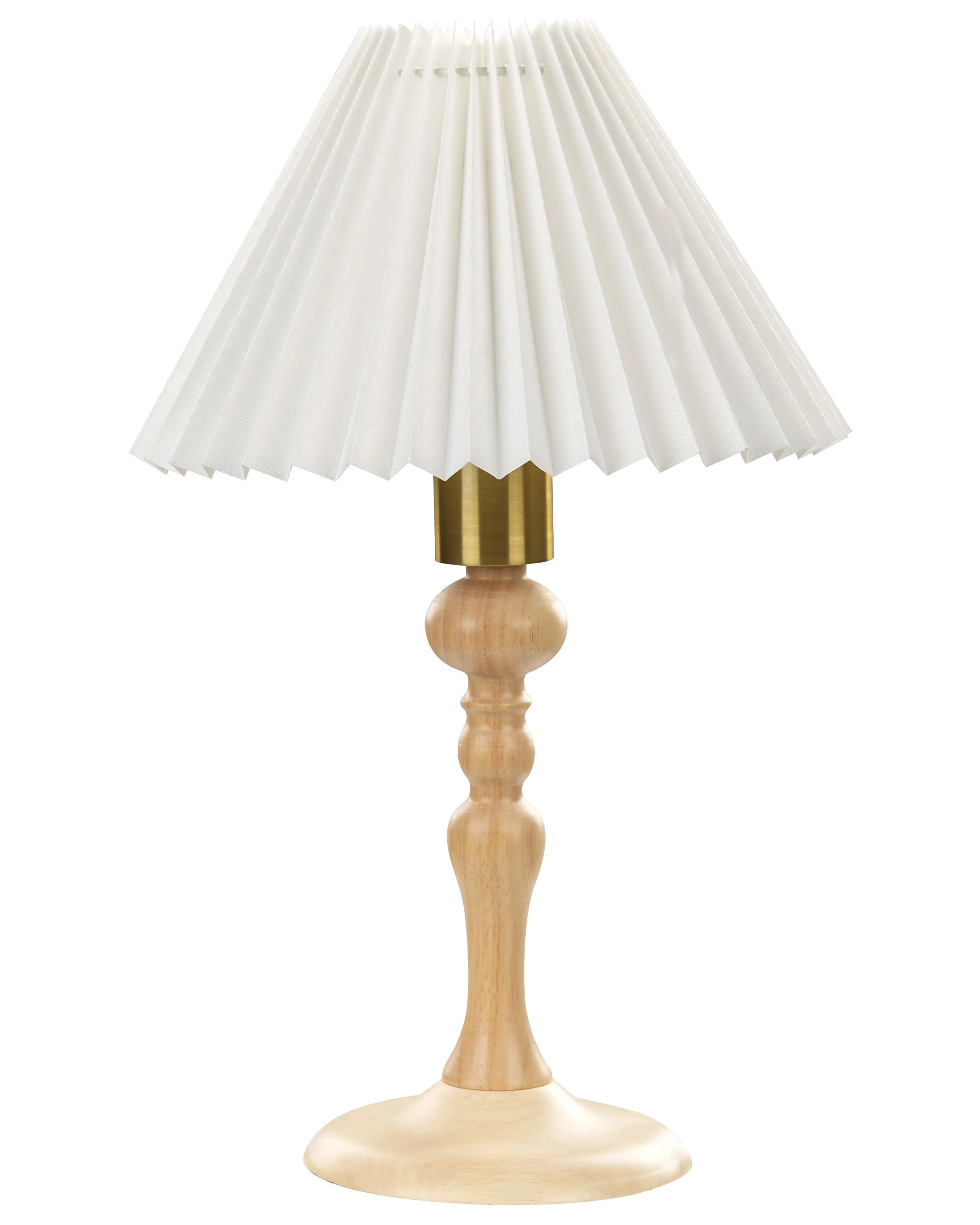 Table Lamp COOKS Oak Wood Light Brown/ White