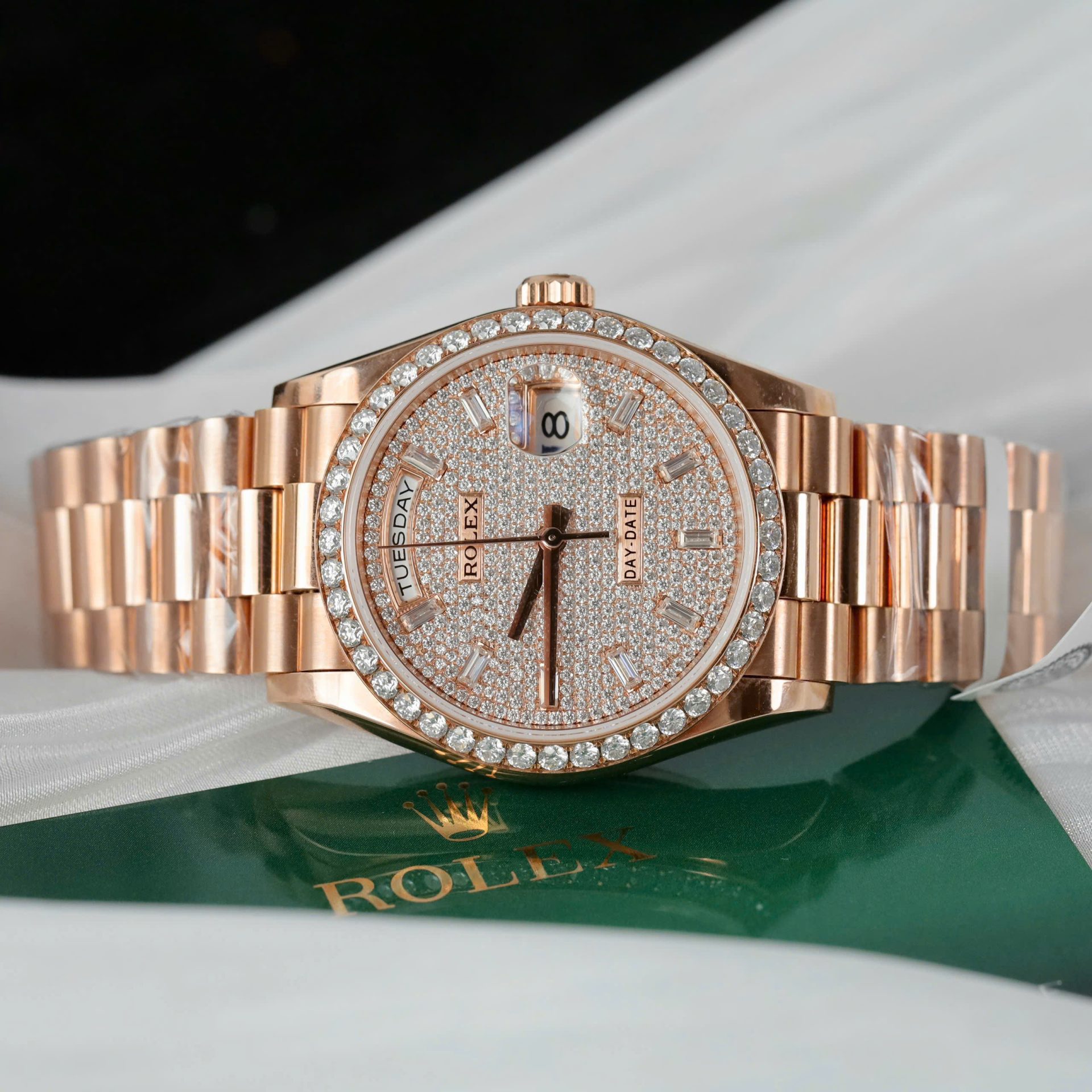 Rolex Day-Date RG Plated Diamond Dial 36mm Super Clone