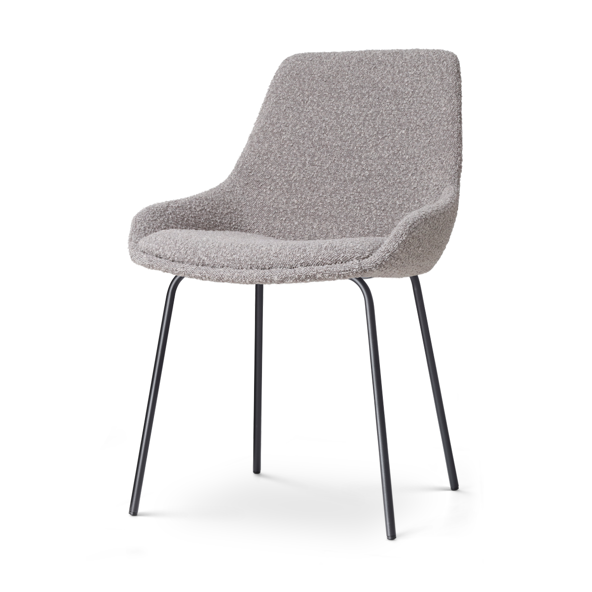 Nolon Nora-Isa Eetkamerstoel Bouclé Taupe - Stof - Zwart Onderstel