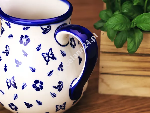 Dzbanek 1,5 L Bolesławiec - Niebieskie Motyle gat. I