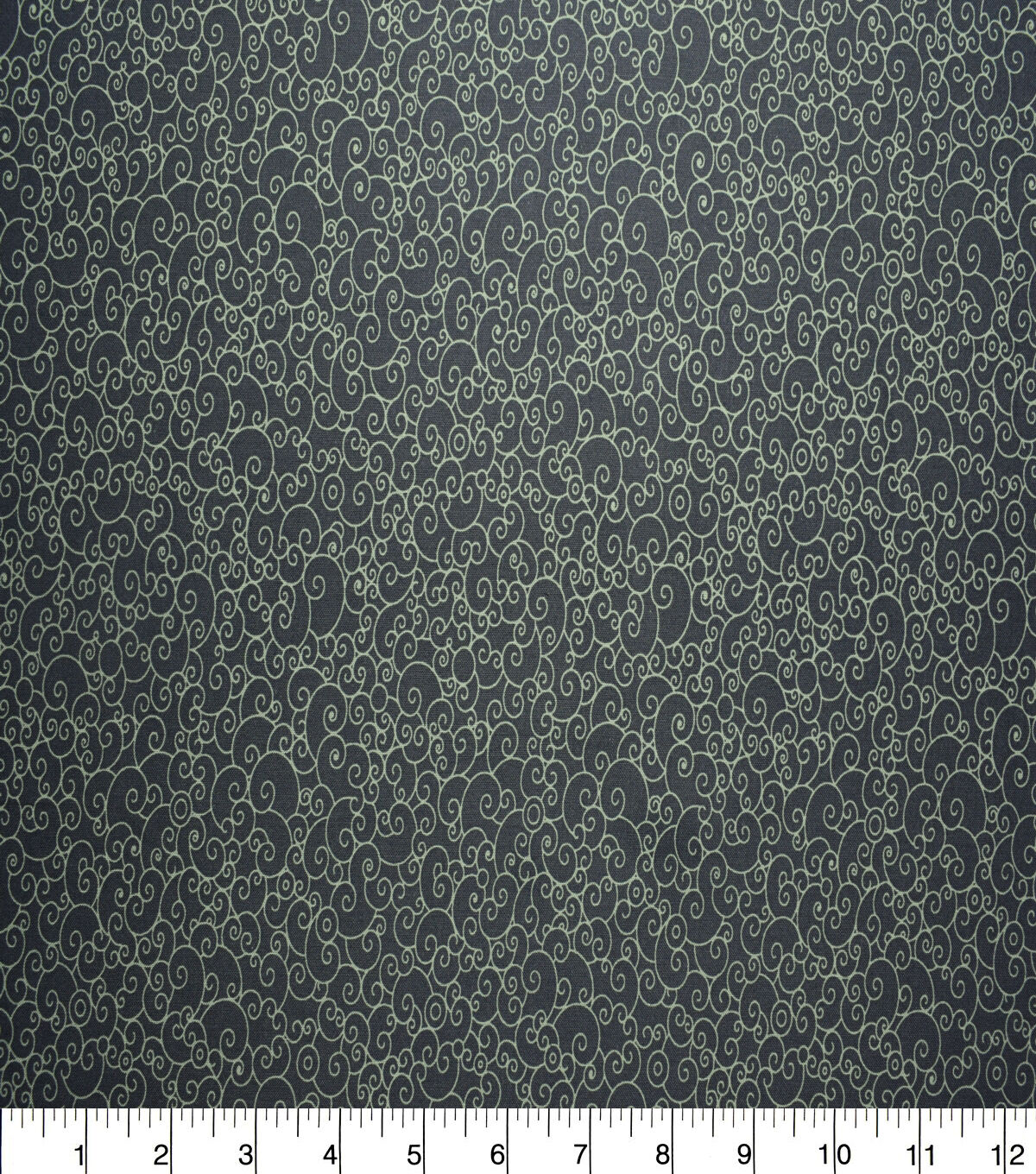 Dark Green Scrolls Cotton Fabric by Quilter's Showcase