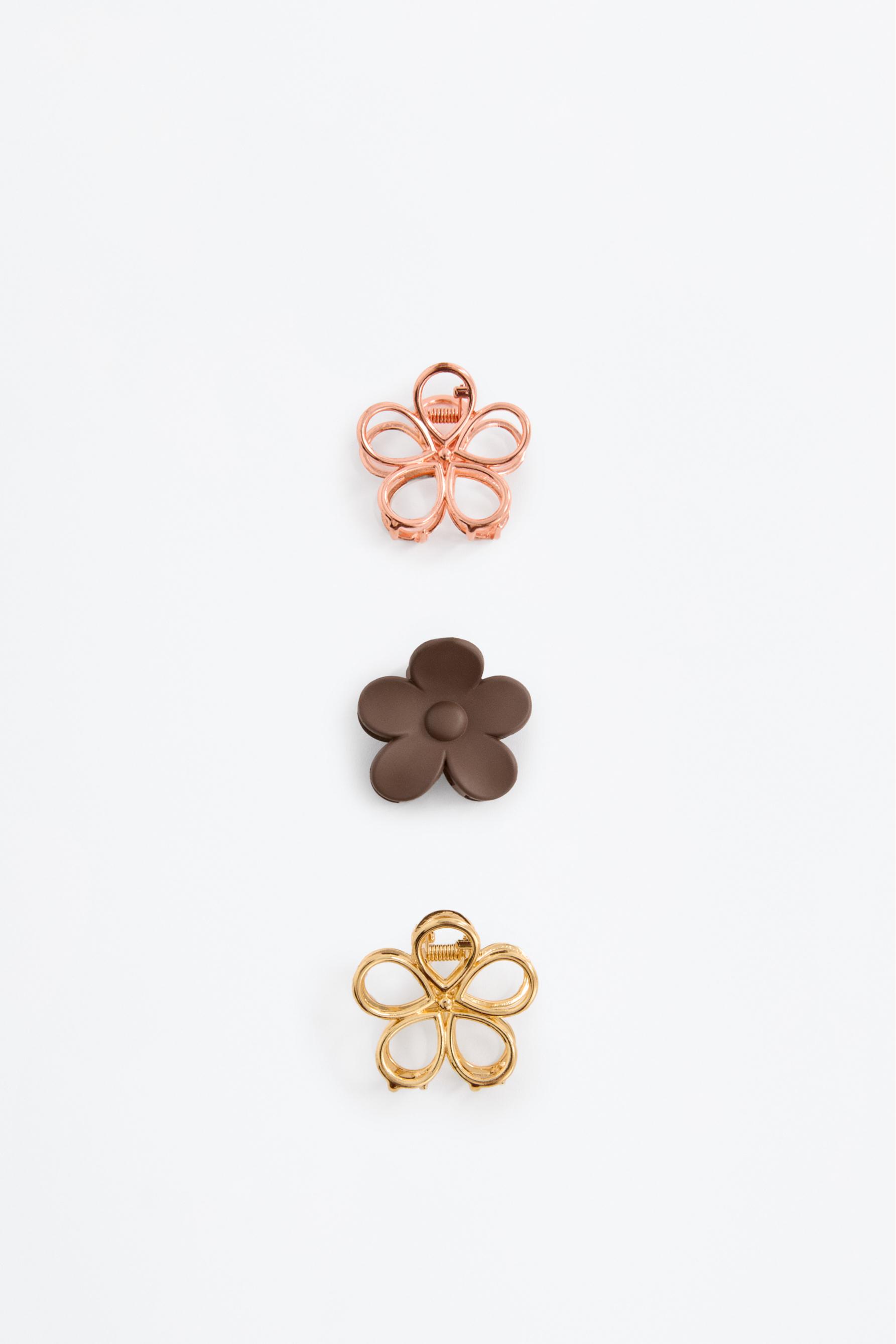 Pack 3 pinzas flores