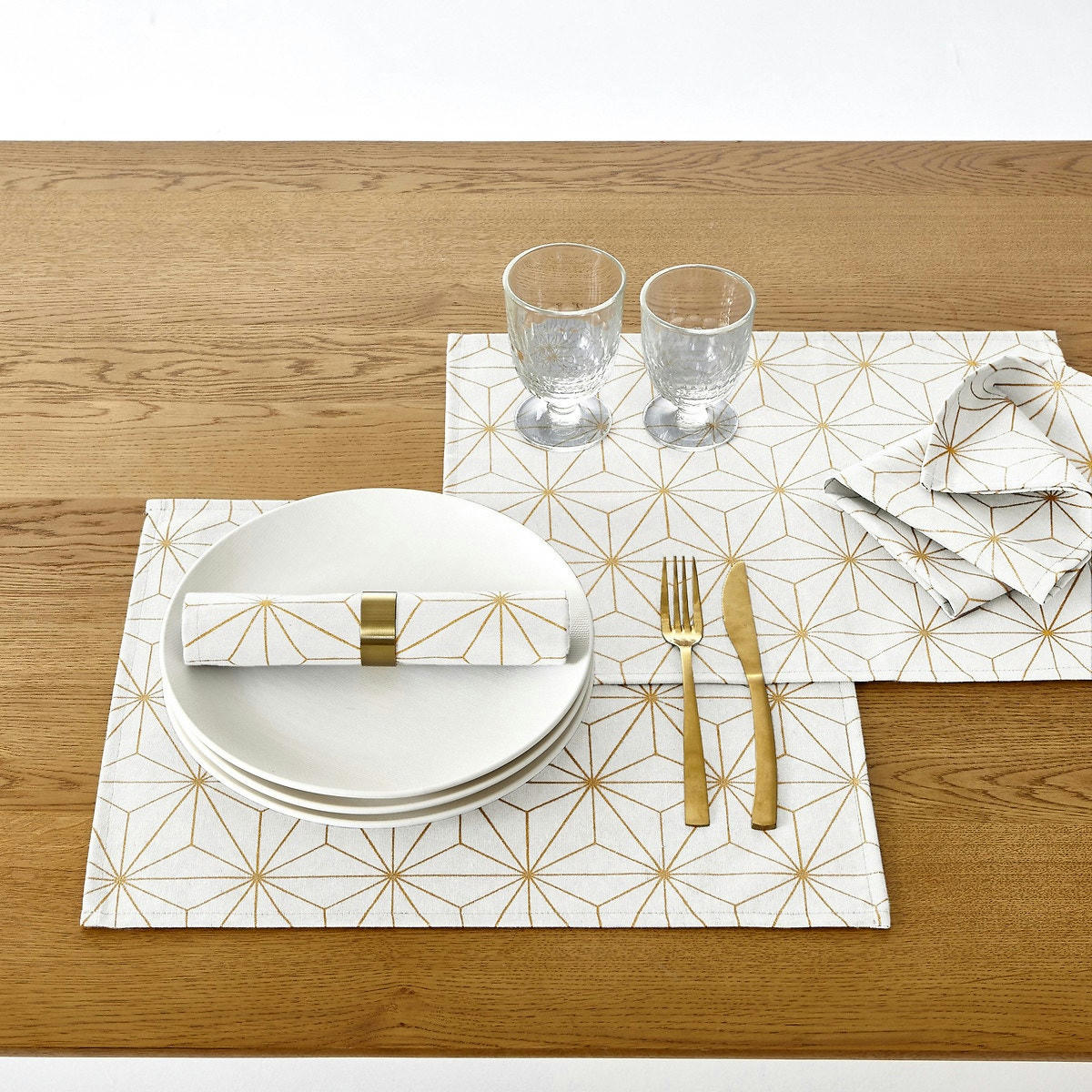 Lot de 2 sets de table imprimés Nordic Star