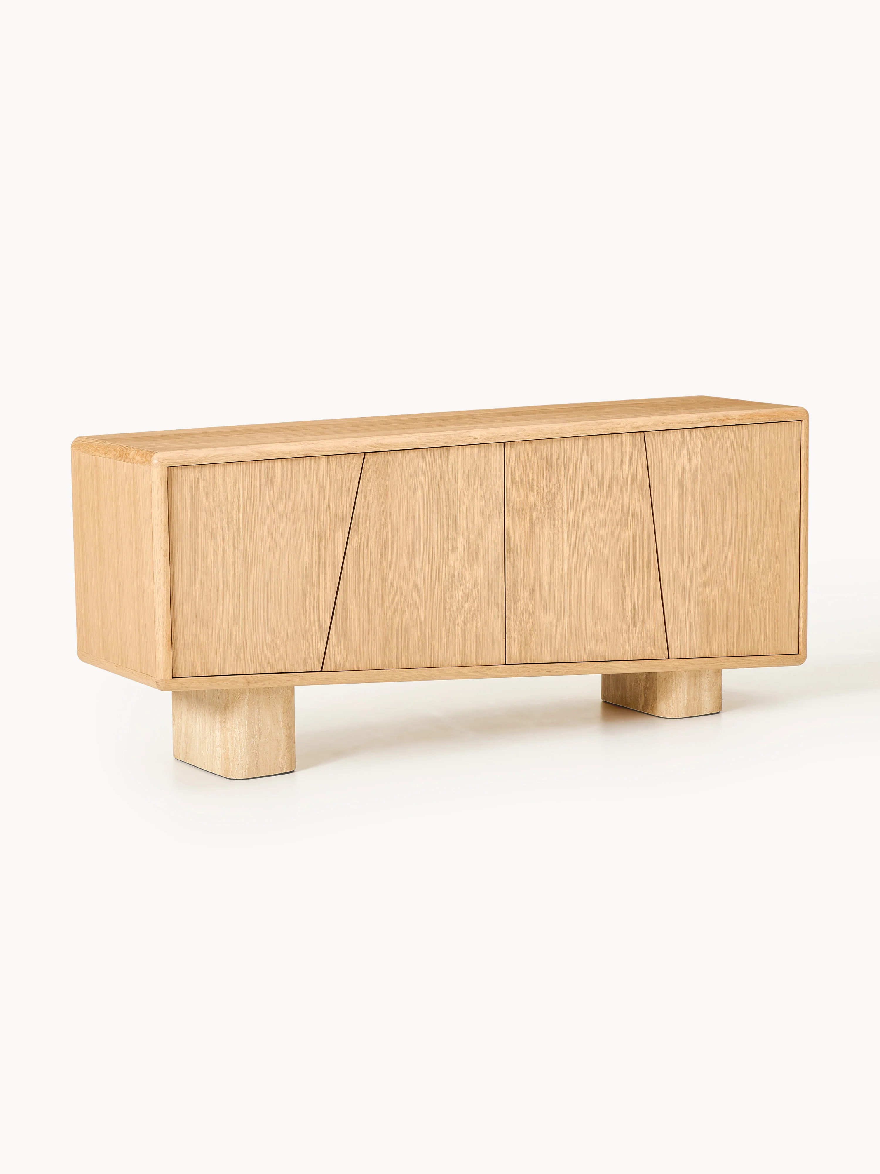 Holz-Sideboard Tundra mit Travertin-Beinen