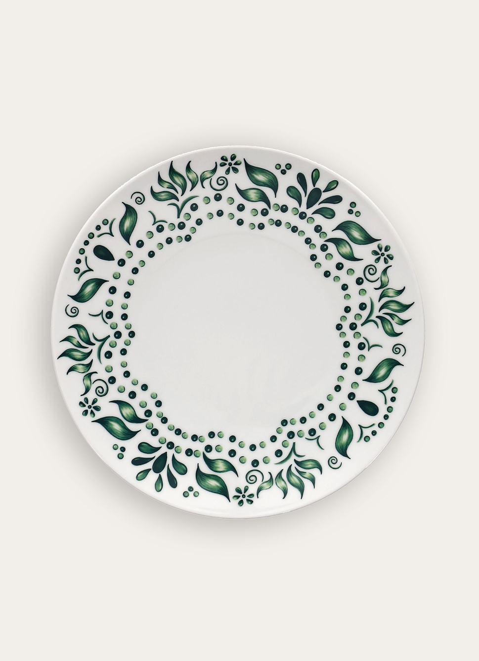 ASSIETTE PLATE COLORÉE EN PORCELAINE VERT