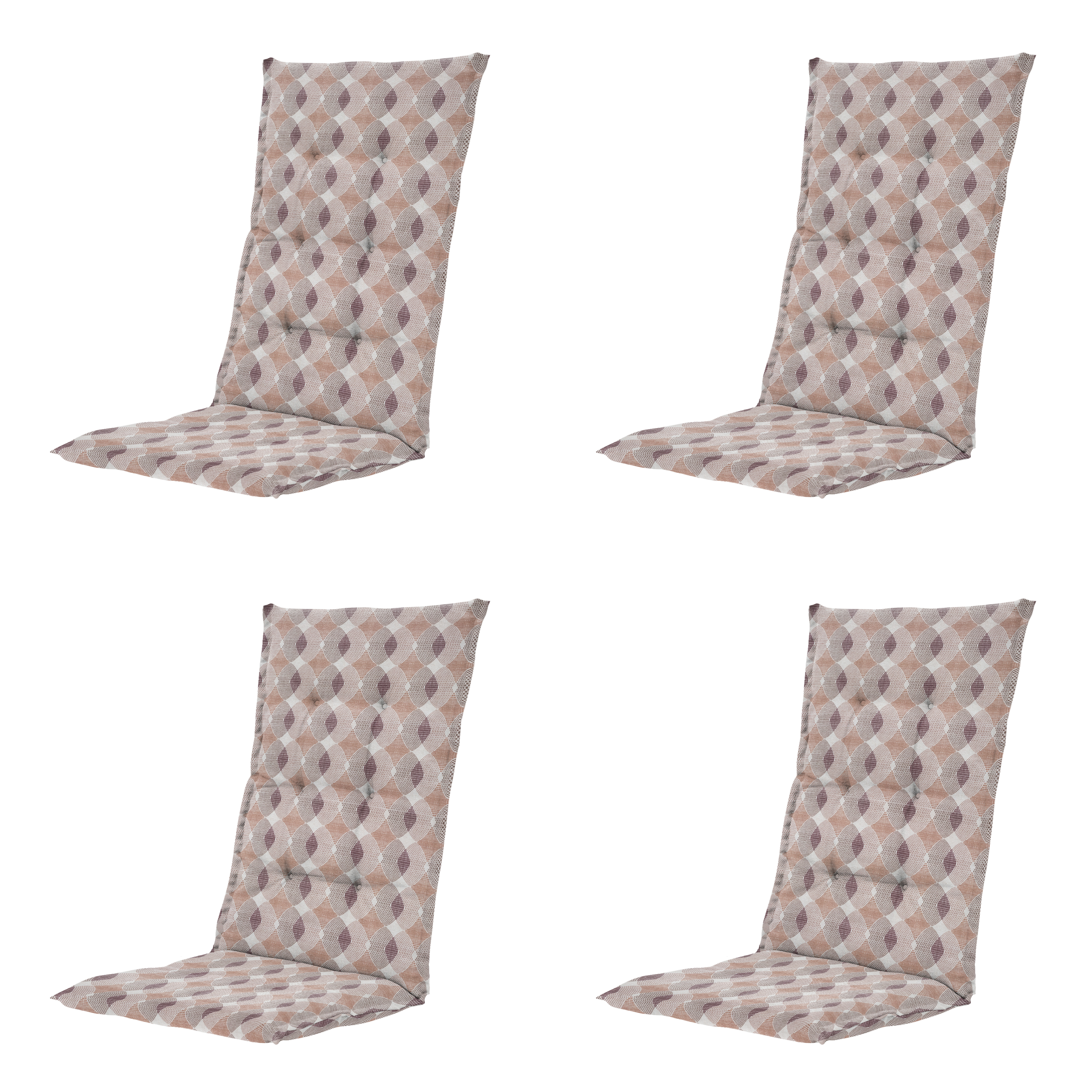 Madison tuinstoelkussen hoge rug Rae - bruin - 123x50x5cm - set van 4