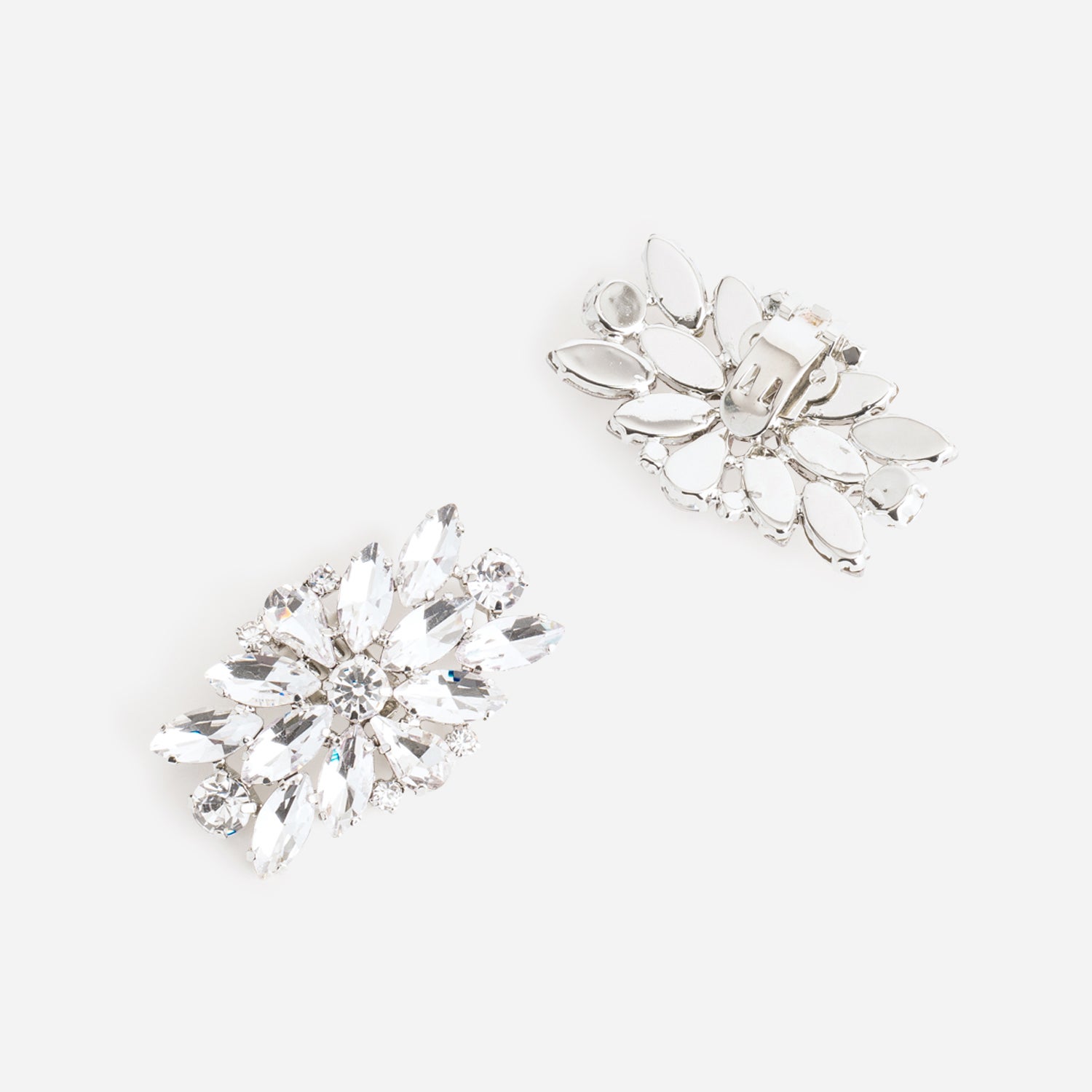 Clips gris amovibles en strass