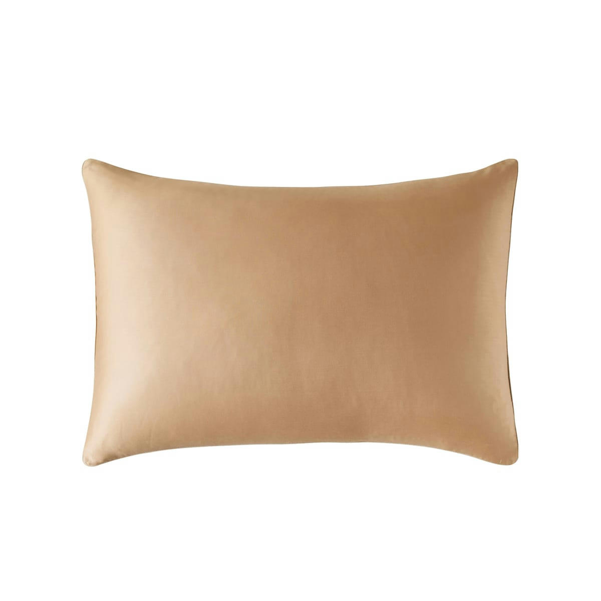 HEURE DOREE - Taie d'oreiller unie en satin de coton beige 50x70
