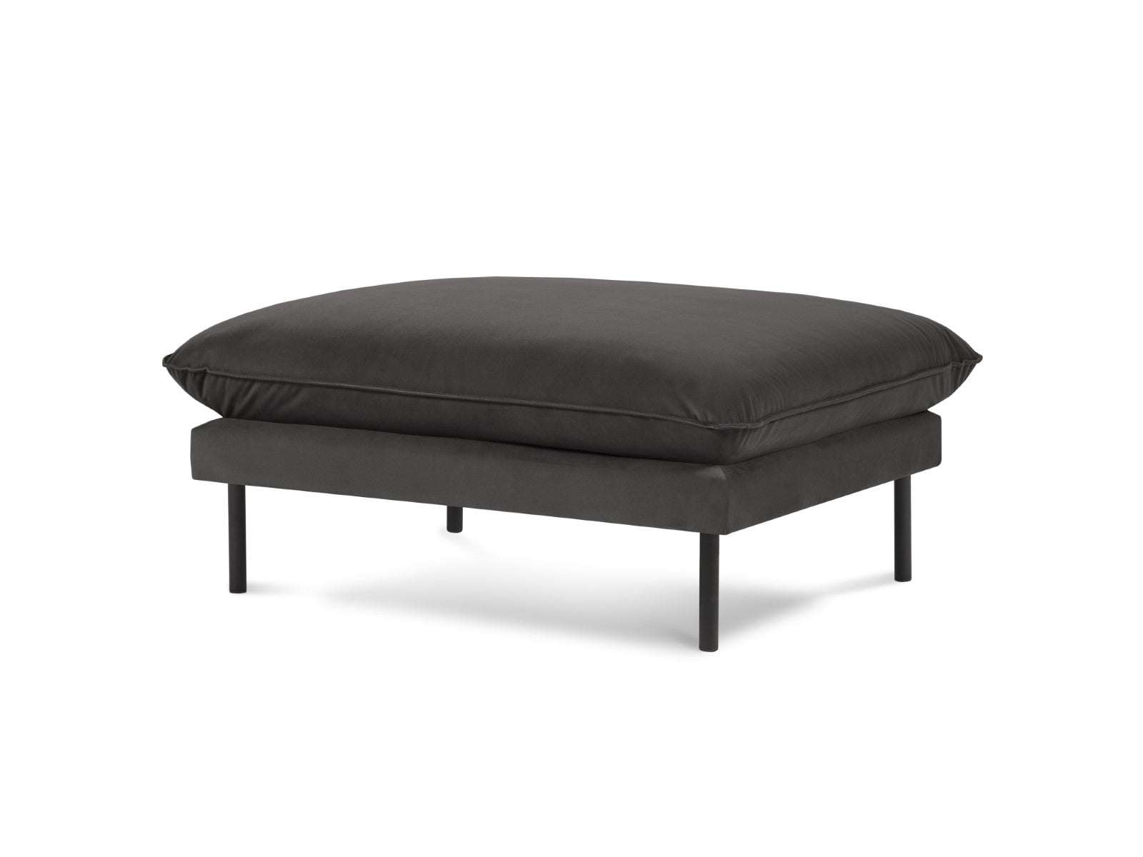 Cosmopolitan Design Poef Vienna flueel, donkergrijs - 73x93x43cm