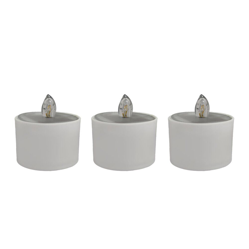 Bougie chauffe-plat solaire x3 blanche Ø5,5xH7,5cm