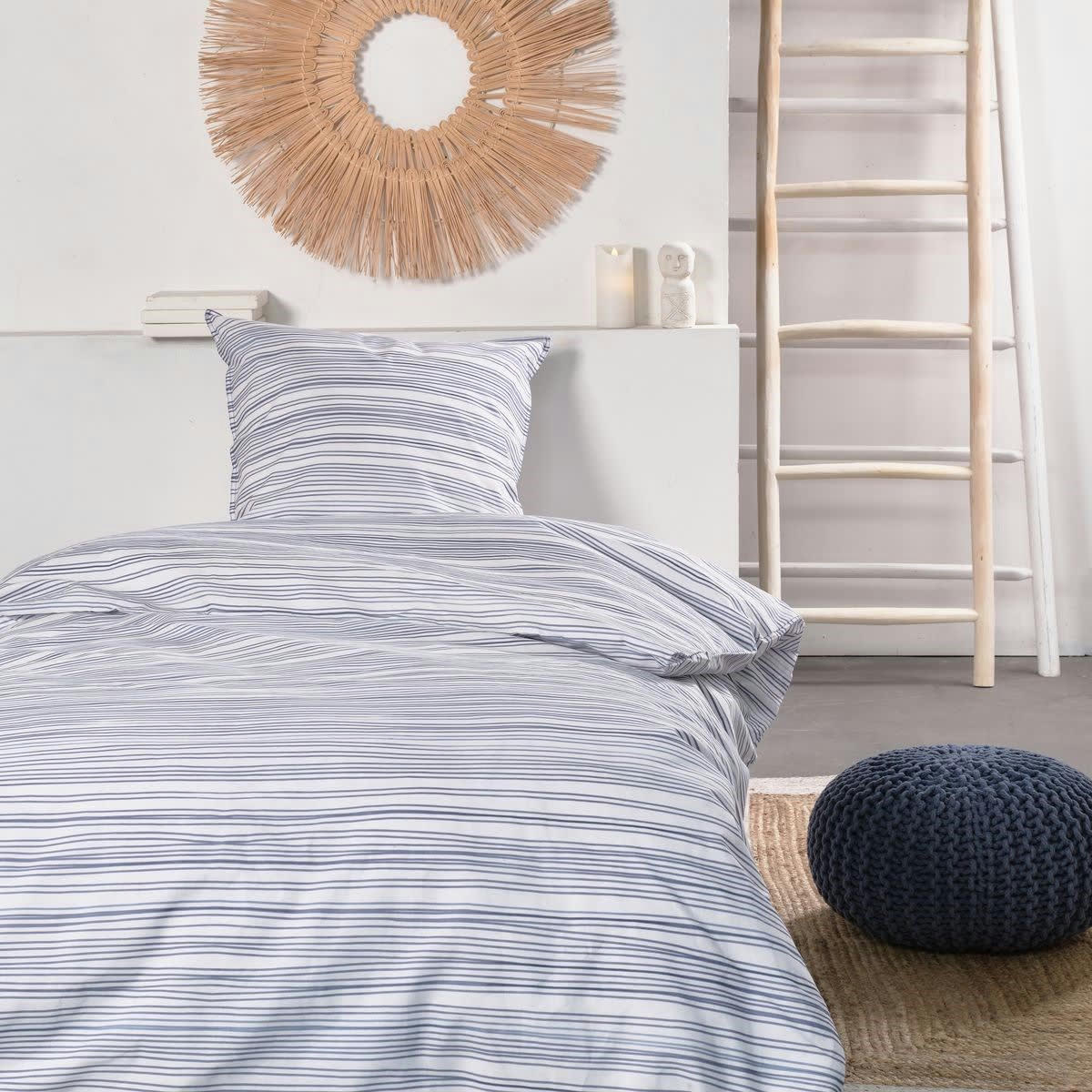 SUNSHINE AURORE - Parure de lit imprimé en coton blanc 220x240