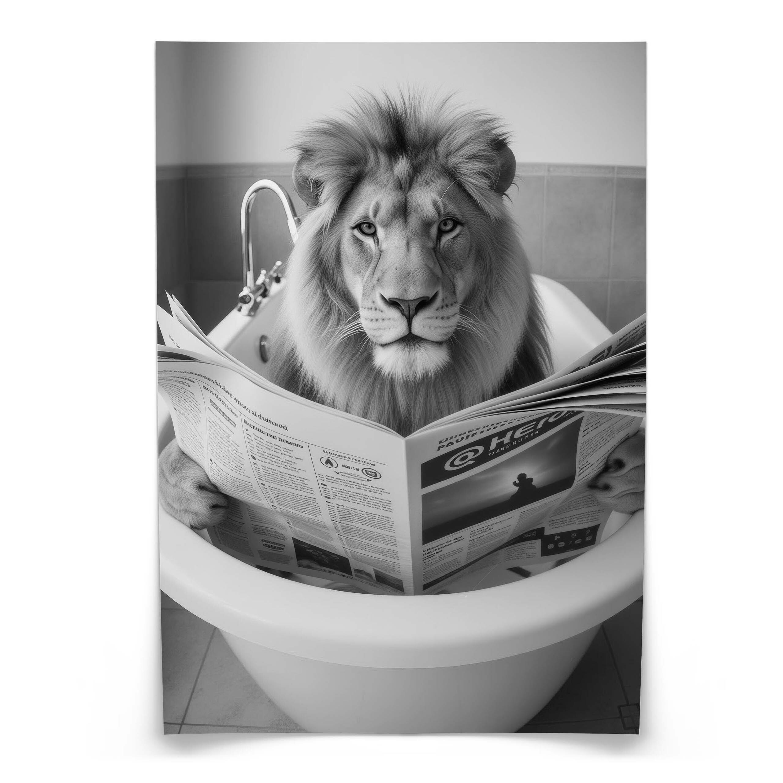 Plakat Lew we wannie 20x30cm