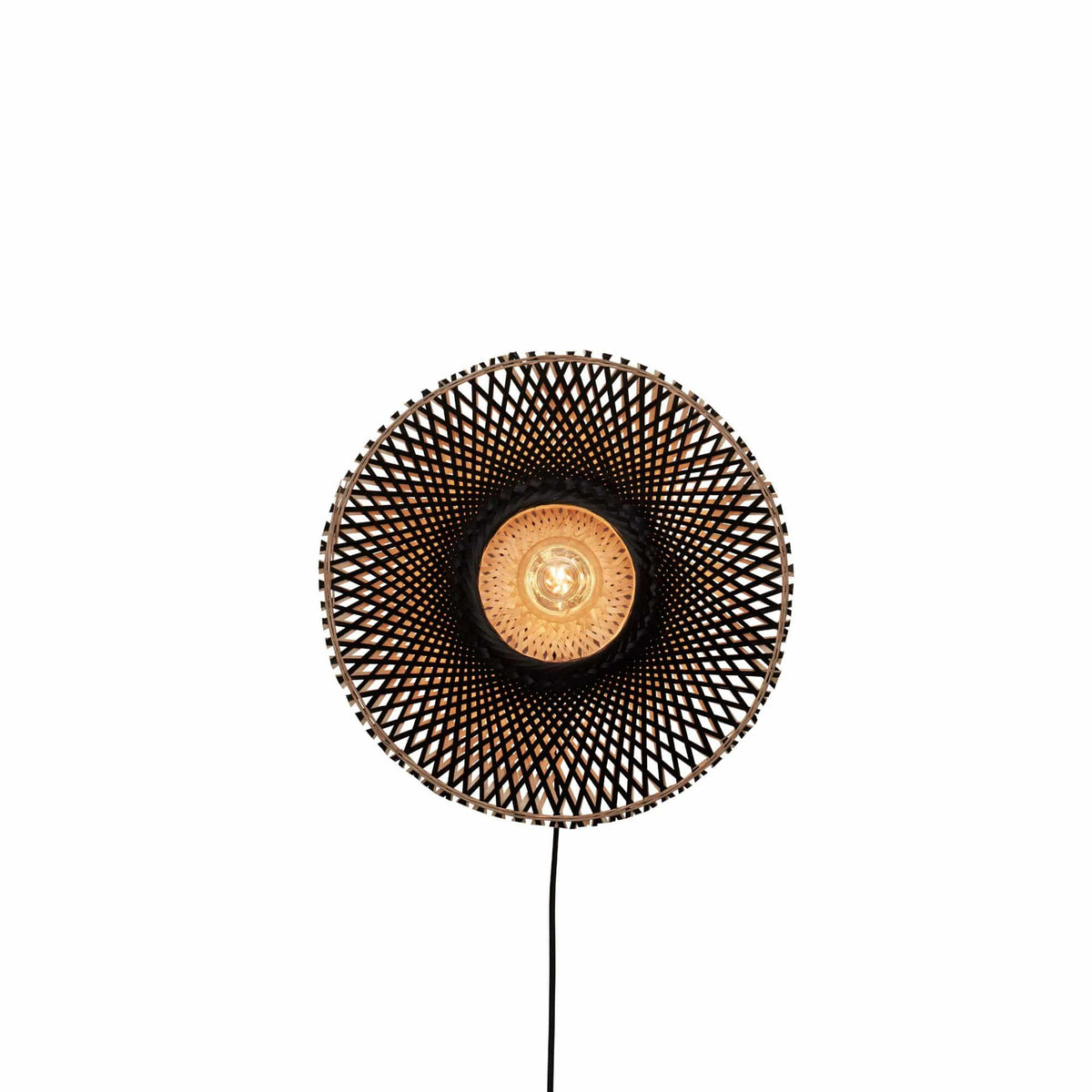GOOD&MOJO wandlamp Kalimantan - zwart - Ø60cm