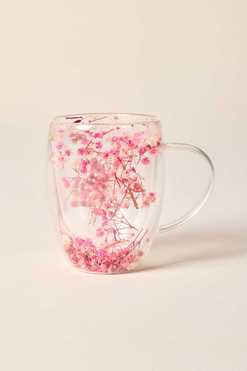 Pink Blossom Glass Mug