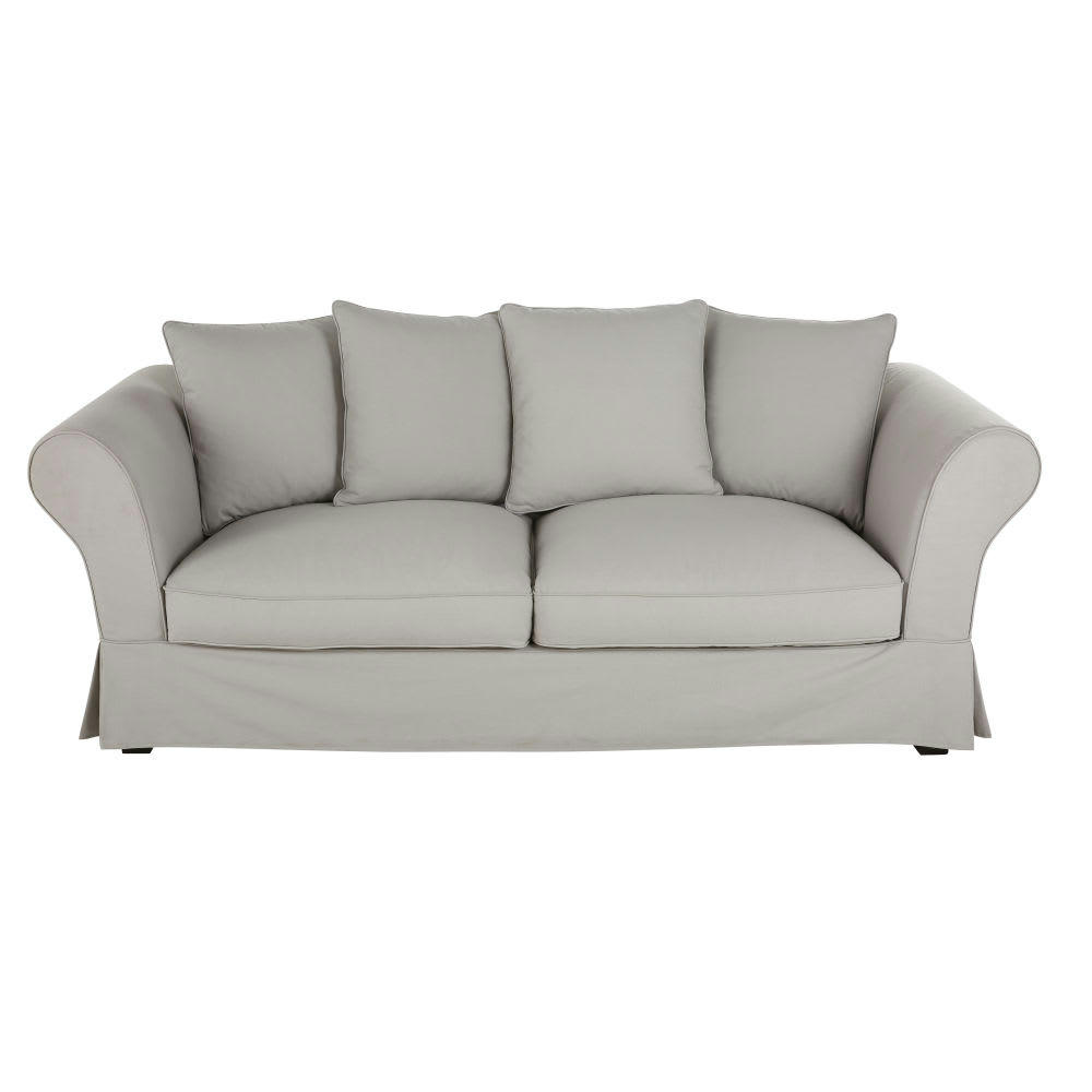 Roma - Canapé convertible 3/4 places gris clair, matelas 12 cm