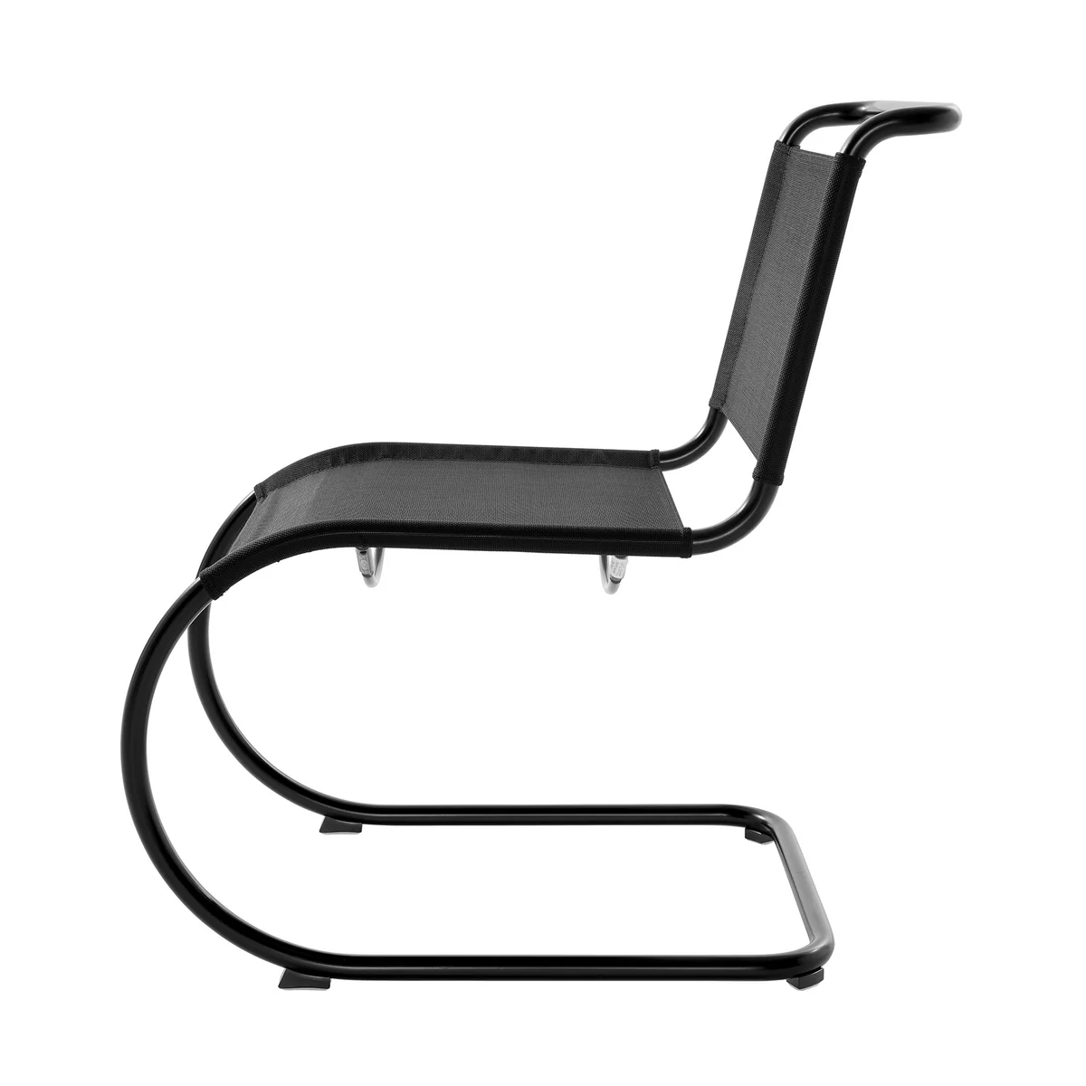 Thonet - S 533 N Stuhl, Gestell tiefschwarz (RAL 9005) / Gewebe schwarz (All Seasons)