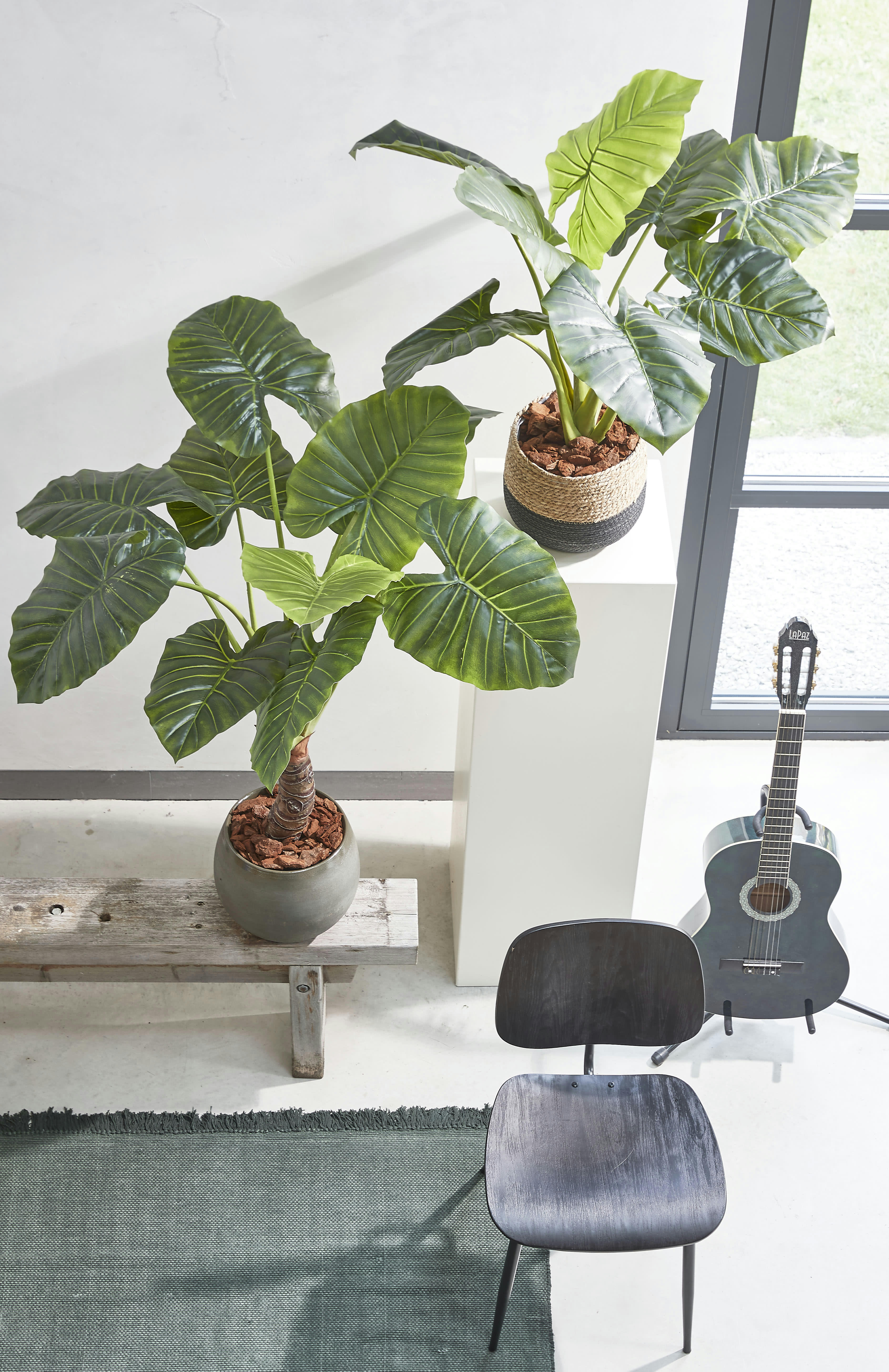 - Taro artificielle vert en pot H90