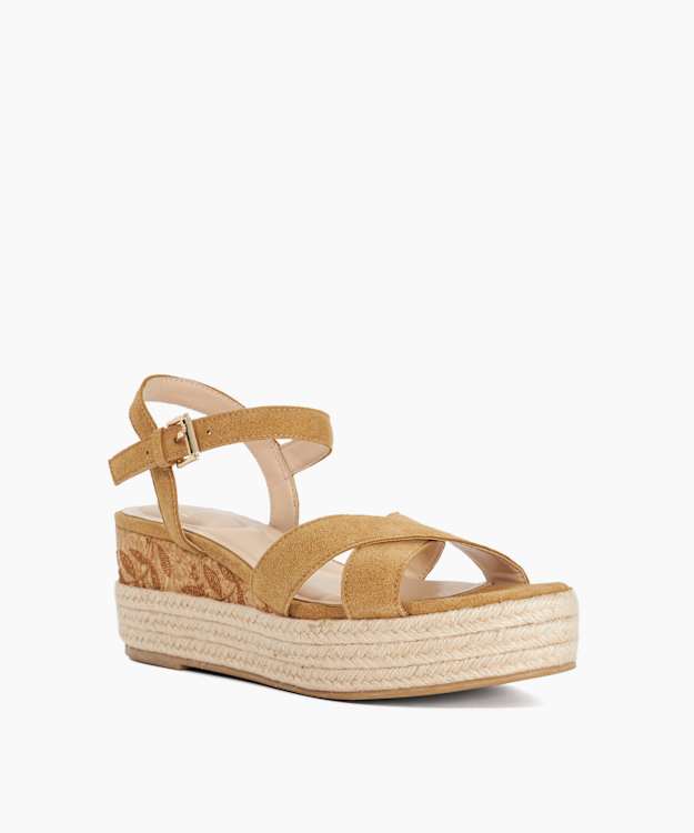 Kalmias Tan - Raffia Flatform Wedge