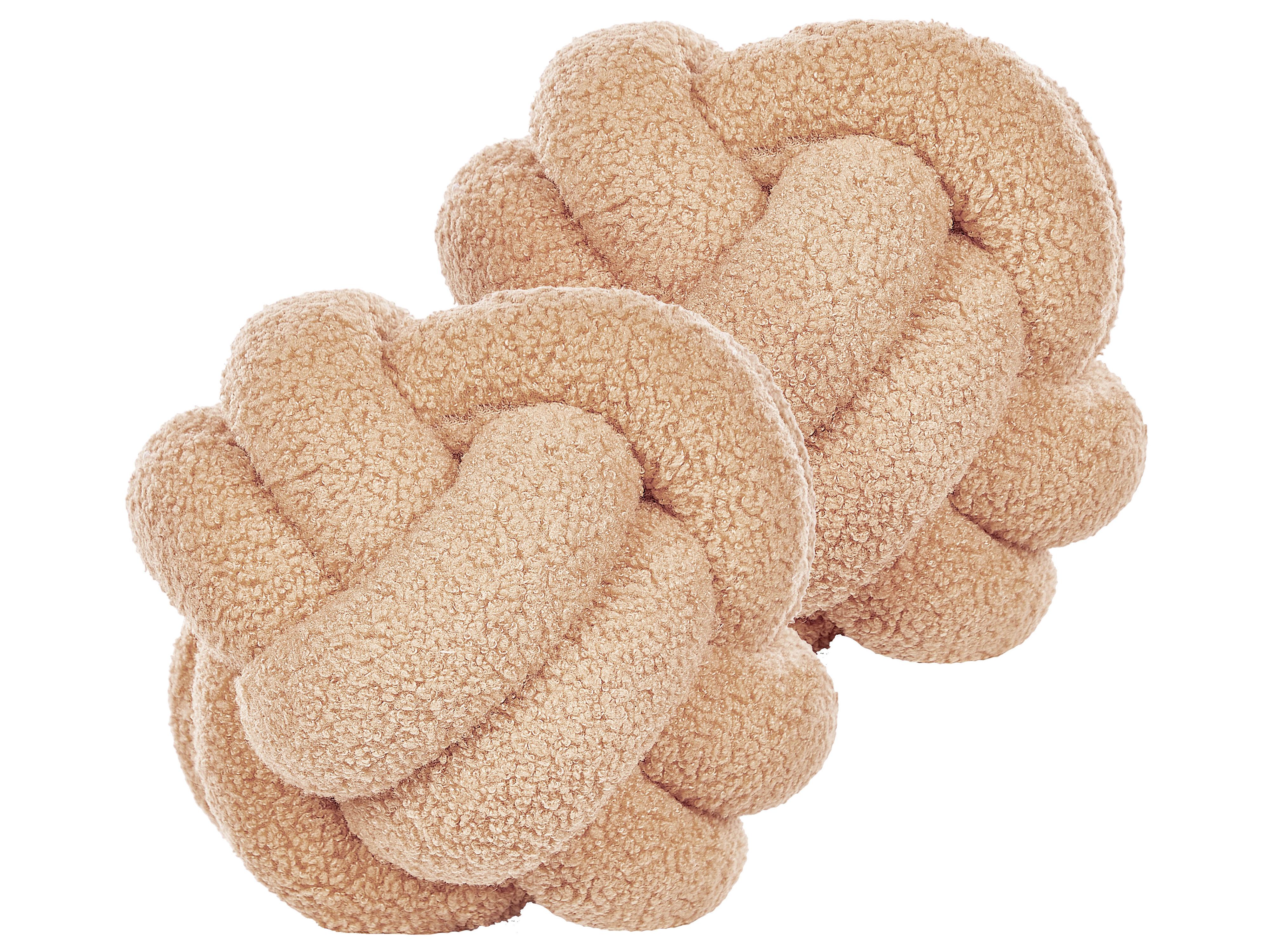 Throw Cushion MALNI Boucle 19 x 19 cm Sand Beige Solid