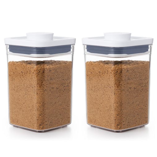 2 X Oxo Good Small Square Short 1000Ml Air Tight 1L Pop 2.0 Container