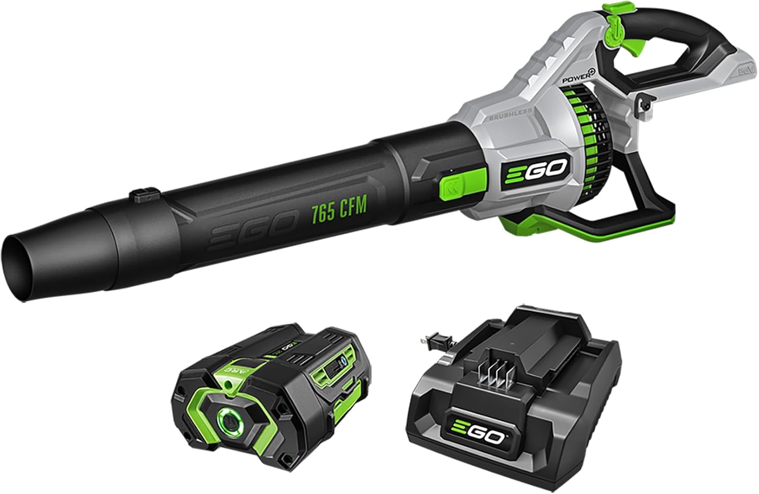 EGO POWER+ Leaf Blower  Cordless Electric 765 CFM  Includes 56V 5.0Ah Battery and Charger - LB7654