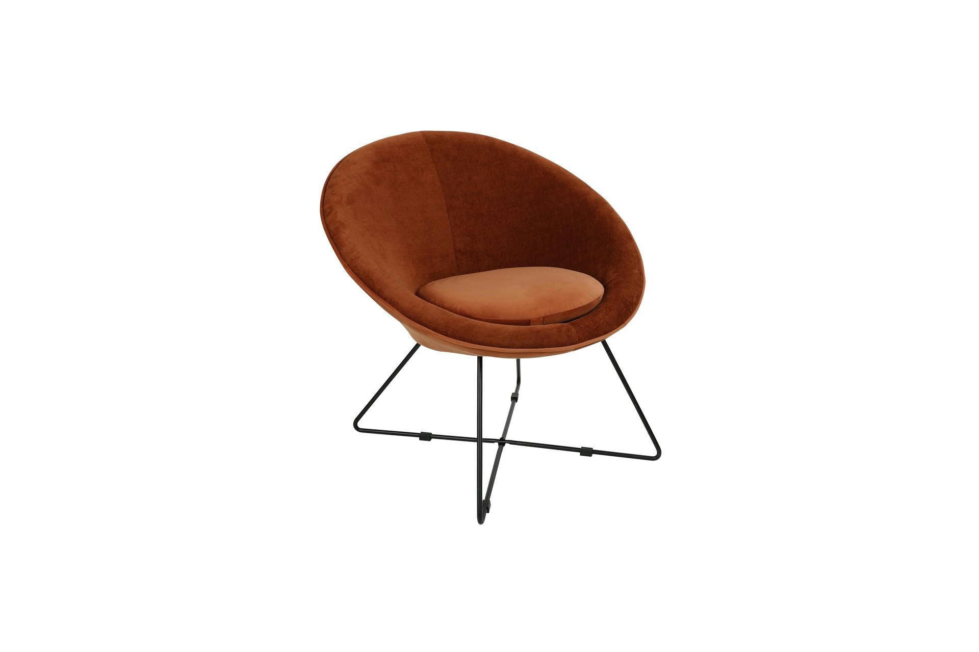 GARBO - Fauteuil en velours orange