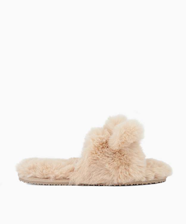Whiskers Camel - Faux Shearling Slippers