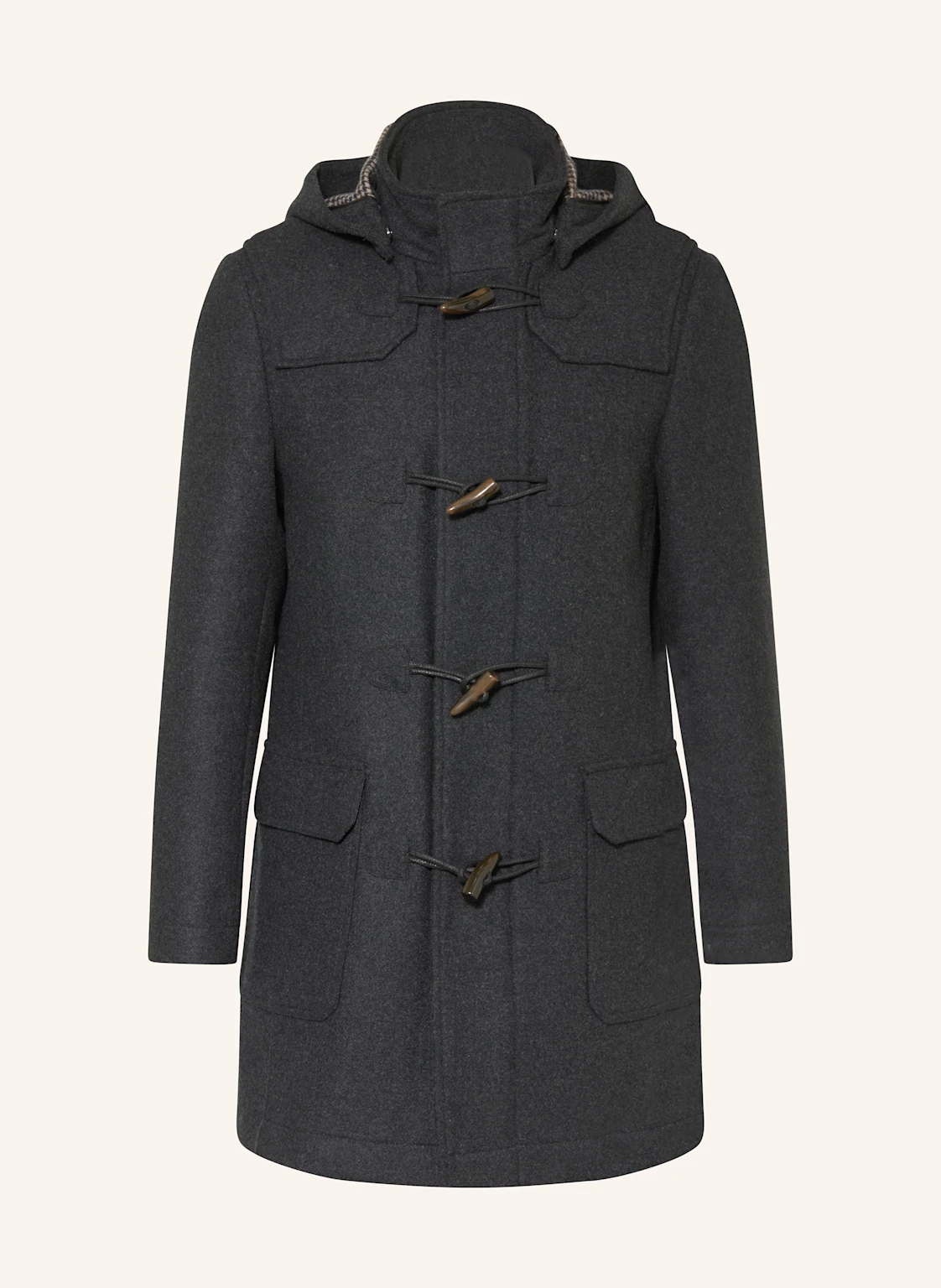 STROKESMAN'S Dufflecoat mit abnehmbarer Kapuze