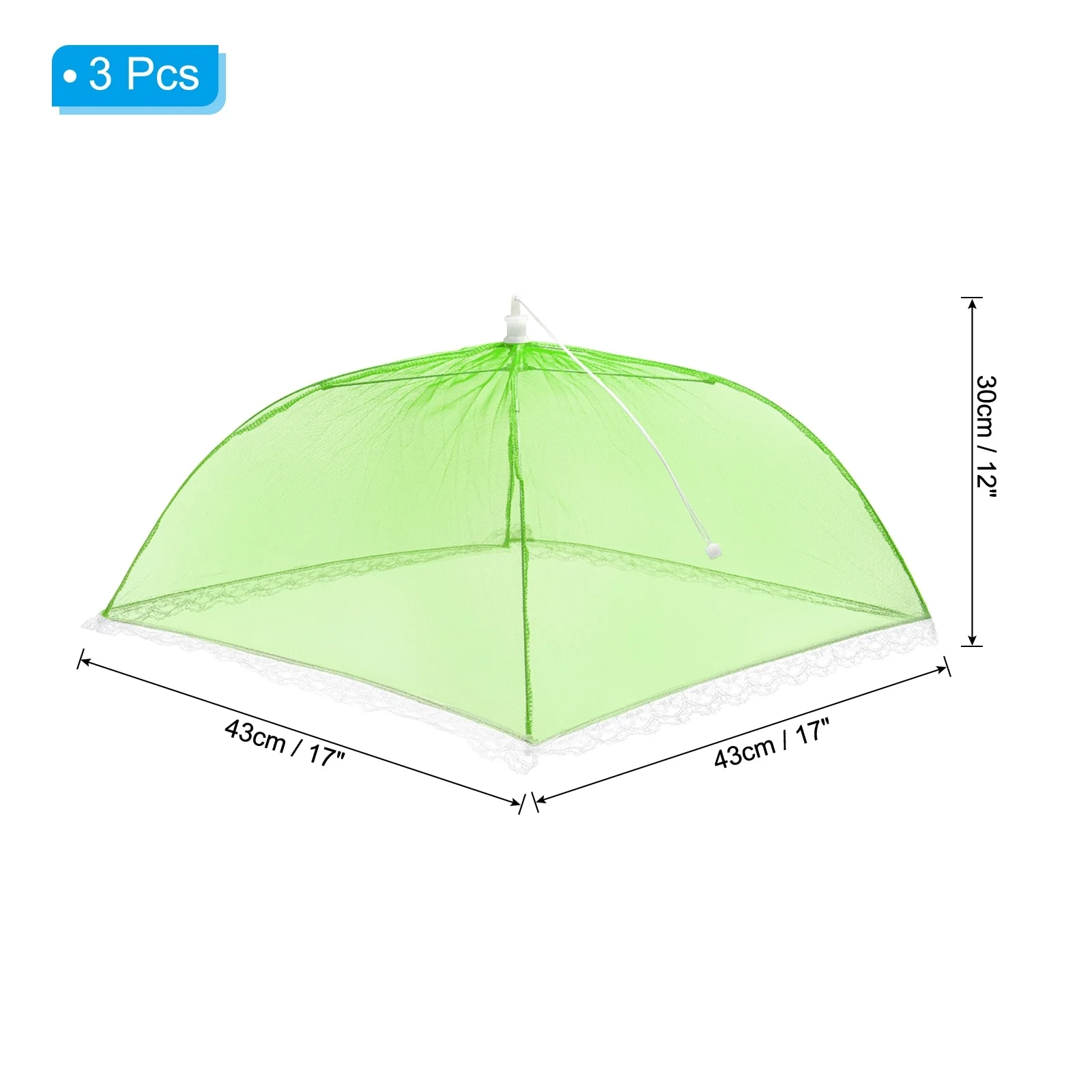 17x17 Mesh Food Covers, 3 Pcs Collapsible Food Screen Tent Umbrella